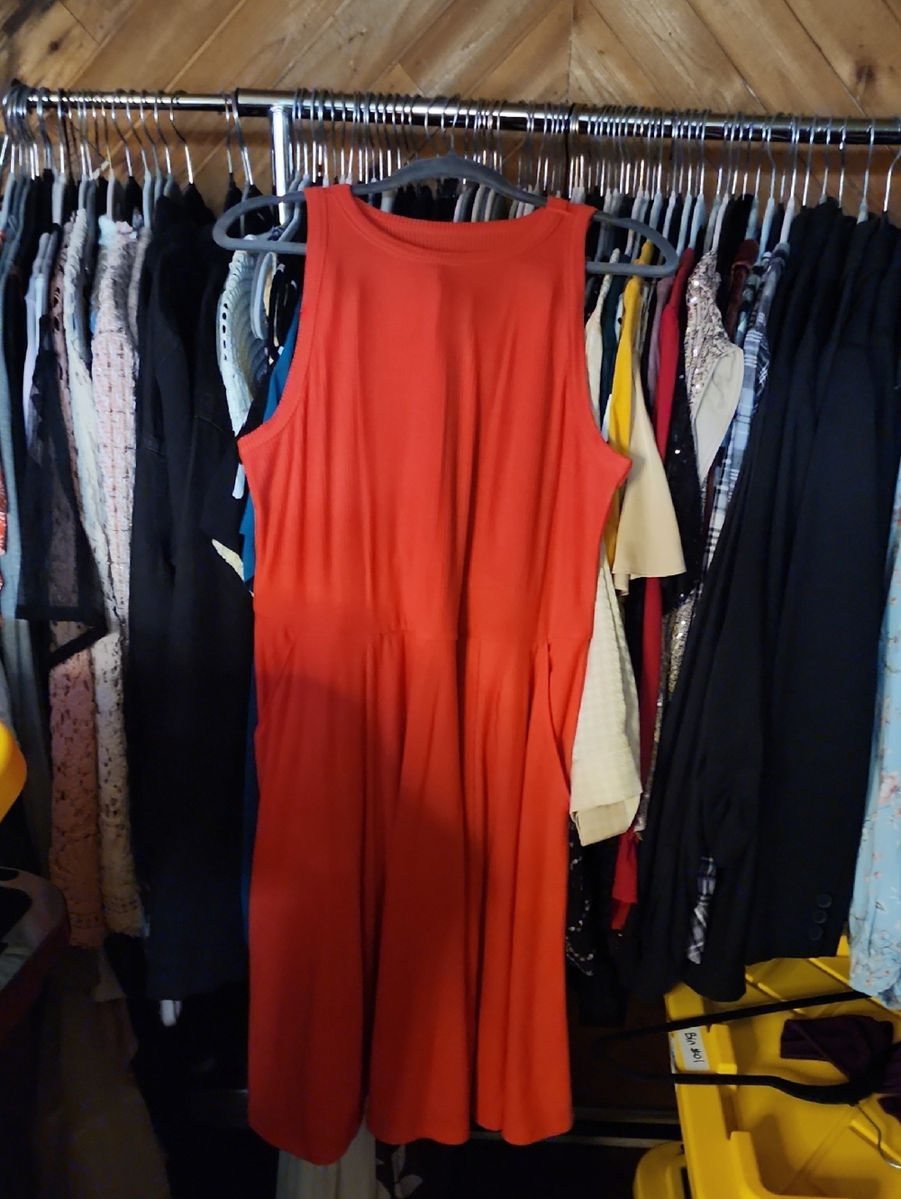 Ribbed knit coral dress